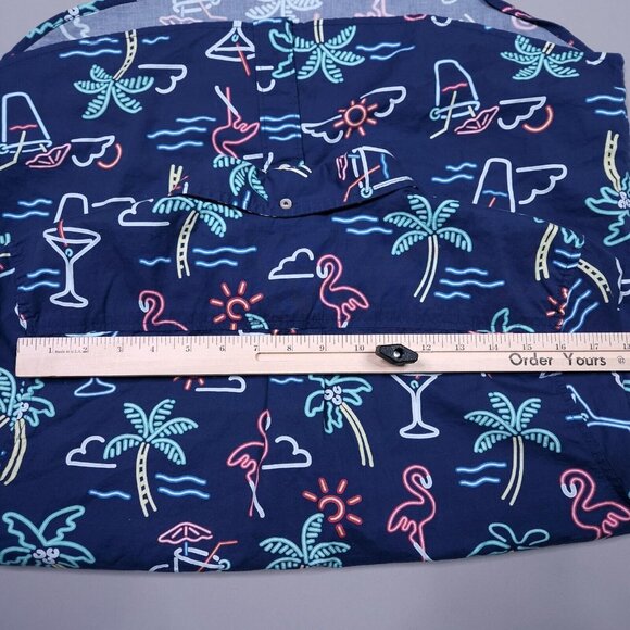 Chubbies One Man Wolfpack Friday Neon Light Button Up Shirt Preppy Lightweight M - Picture 5 of 6